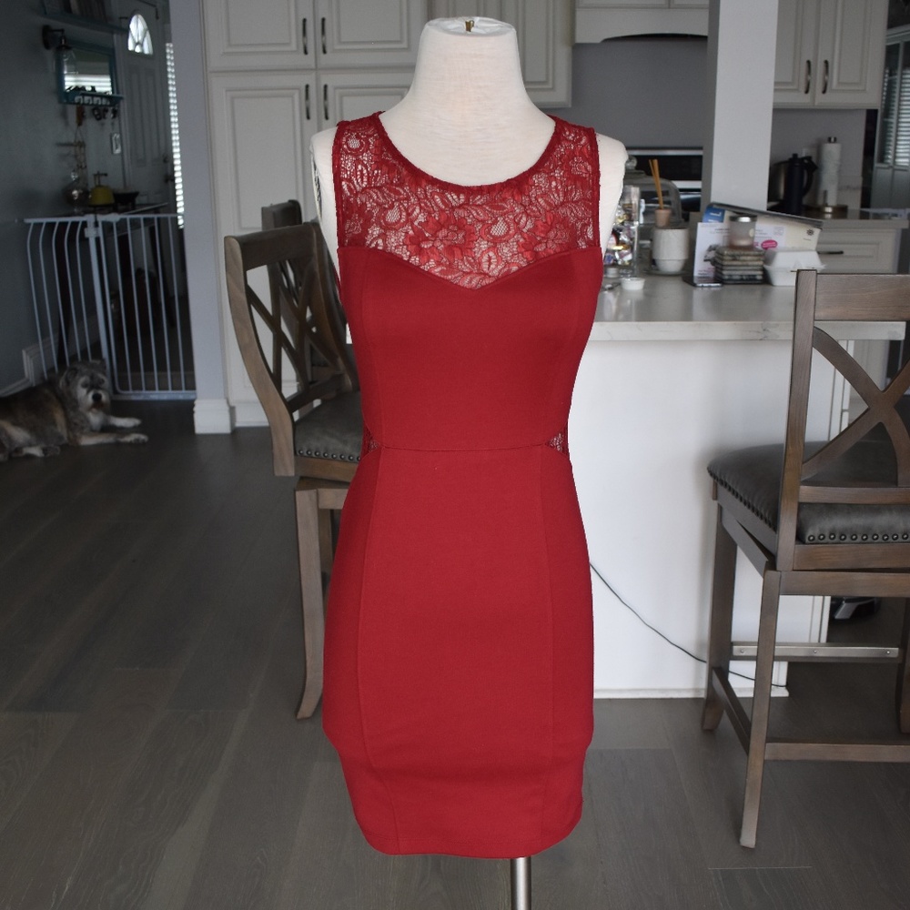Forever 21 Red Lace Club Dress